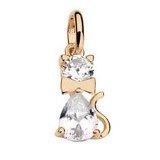 pingente rommanel gatinho zirconia fol.ouro cod;541469