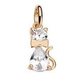 pingente rommanel gatinho zirconia fol.ouro cod;541469